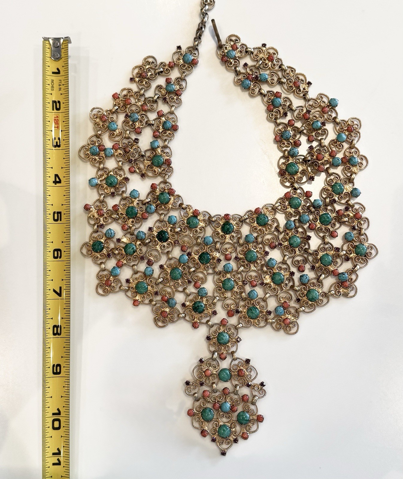 Rare Vintage Kenneth Jay Lane KJL 1960’s Bib Cleopatra Necklace