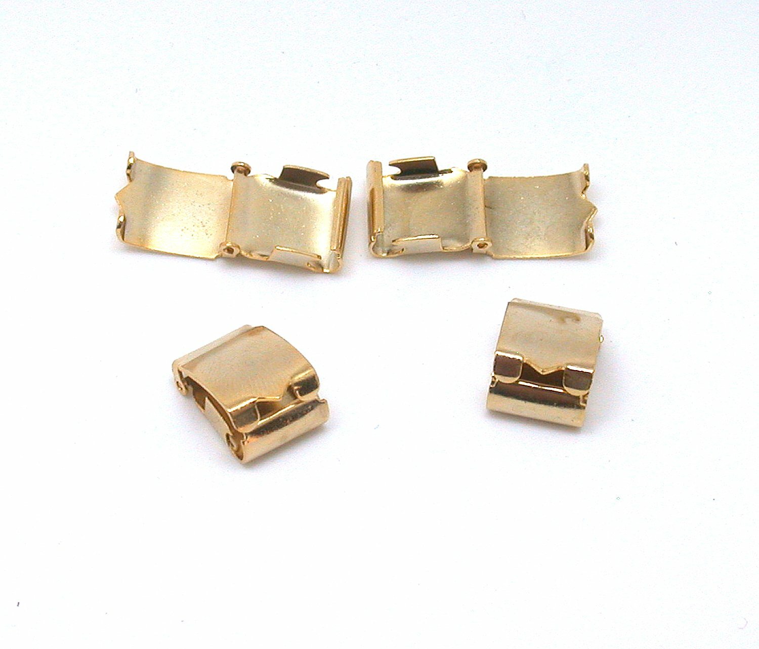 FOUR LARGE 16.5mm LONG GOLD PLATED FOLDOVER CLASPS CF449