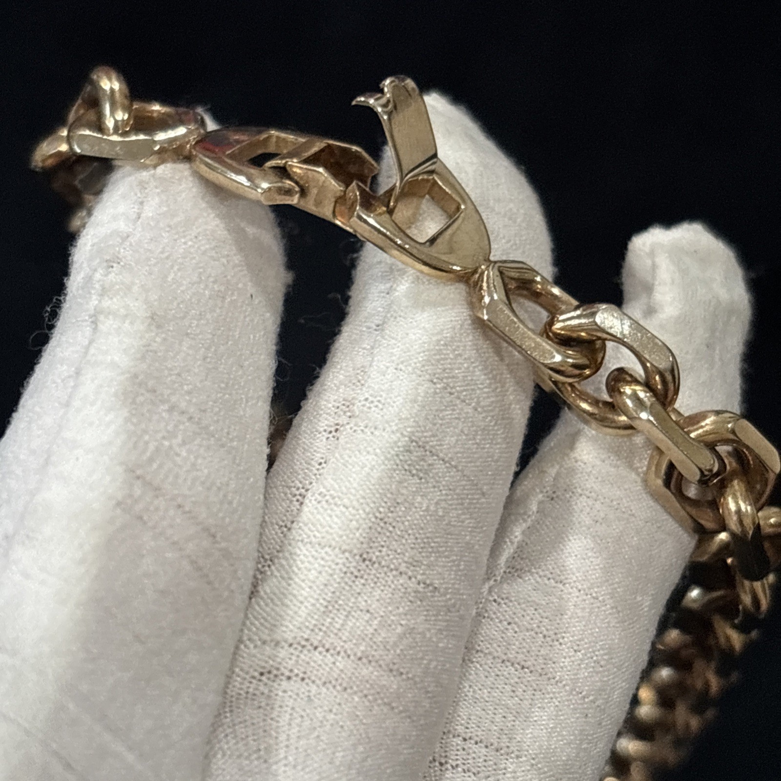 Sperry Gold Tone Chunky Rolo Link Chain Necklace 15” 9.7mm Vintage Signed