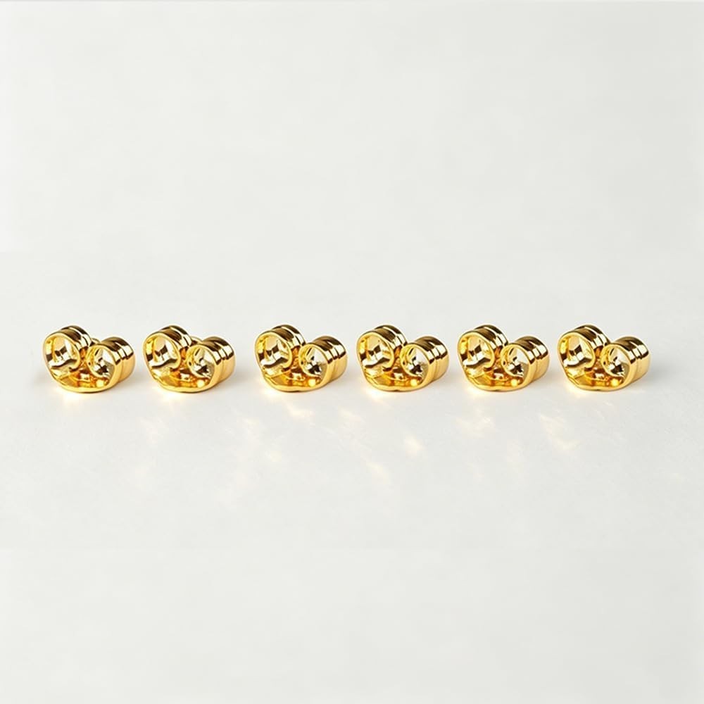 14K Gold Earring Backs for Stud Earrings – Yellow Locking (3 Pairs)