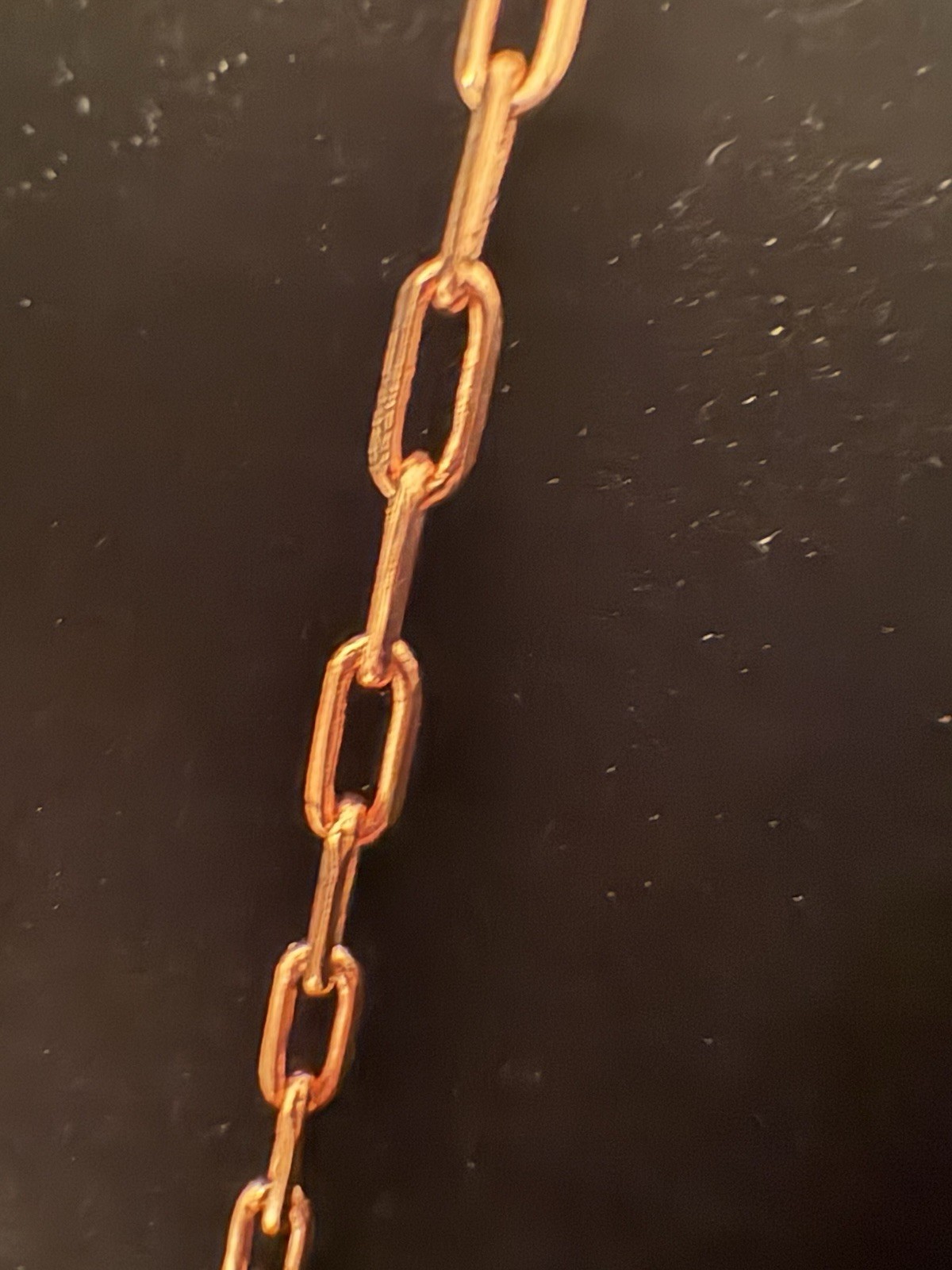 Copper Chain Necklace With Blue Crescent Moon Heart Doublet Opal & Cz Pendant