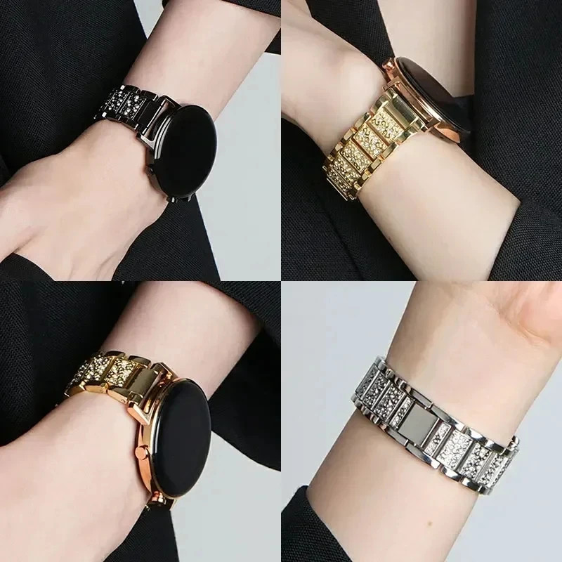 Diamond Bling Metal Band for Samsung Galaxy Watch 8 7 6 5 4 FE 3 41mm Active 1 2