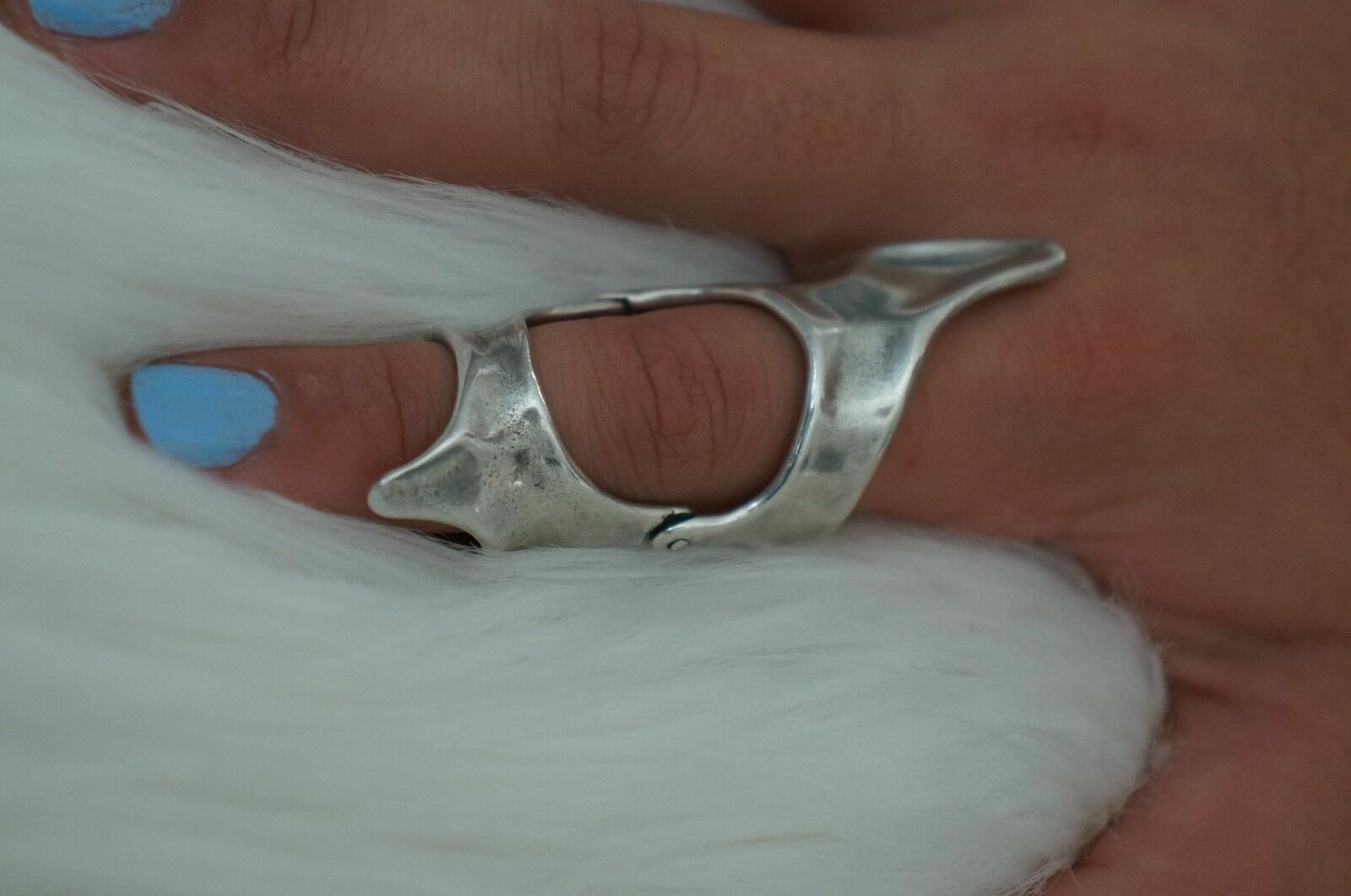 NEW UNO de 50 ARMOR Full Finger Silver Hinged Ring 6.5 7 7.5 8 8.5 9 S M L XL