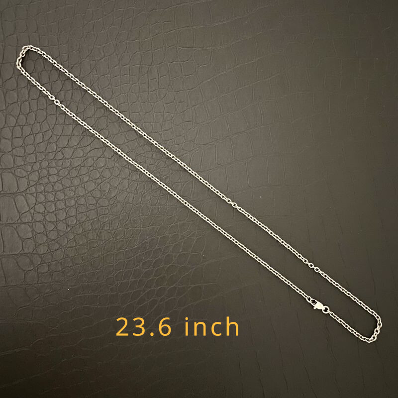 New Pure Titanium O-shaped Necklace Wide 3mm Lightweight Anti Allergic 23.6 inch
