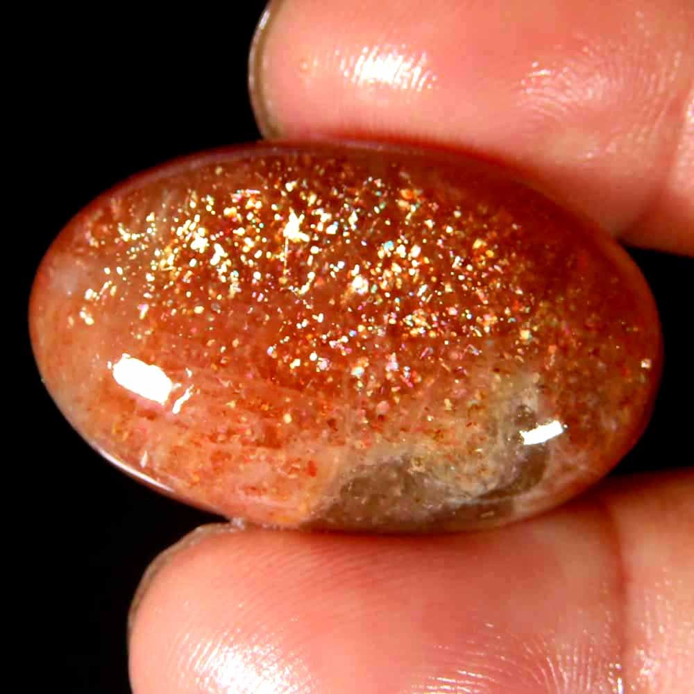 43.50Cts.100%Natural Golden Sunstone Oval Cabochon 19x31x8mm Loose Gemstone