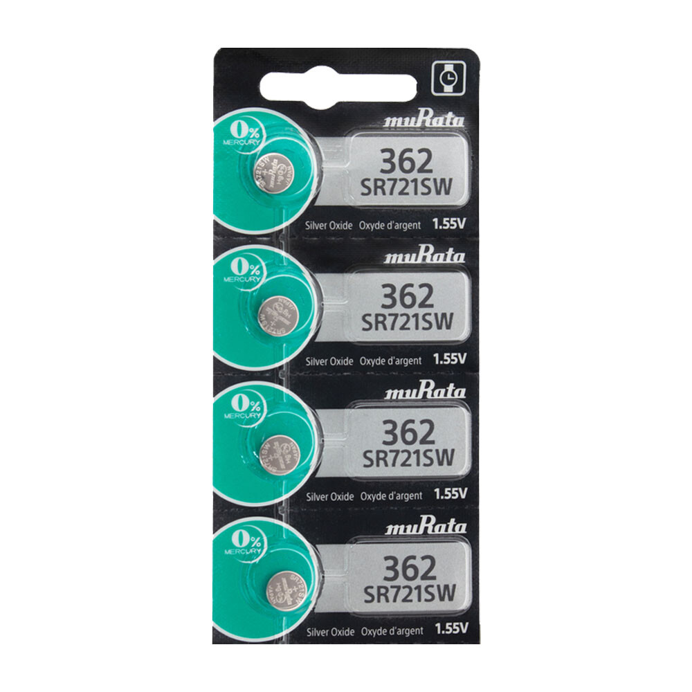 4 Murata 1.55V Button Cell Battery, 362 SR721SW – Replaces Sony