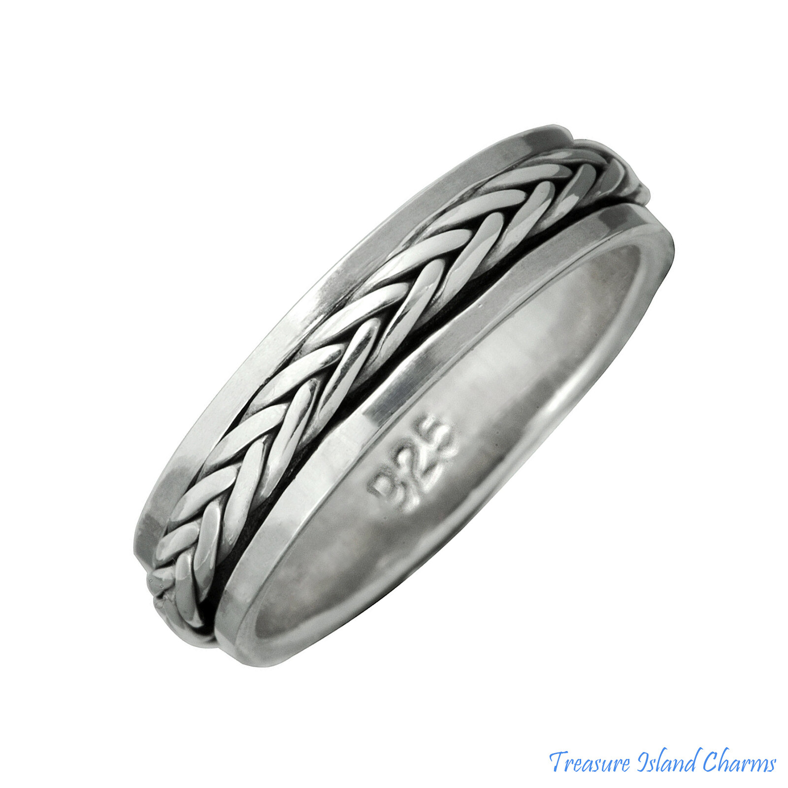 Celtic Weave Braid Spinner Spinning 925 Sterling Silver Ring 5mm Band Sizes 6-13