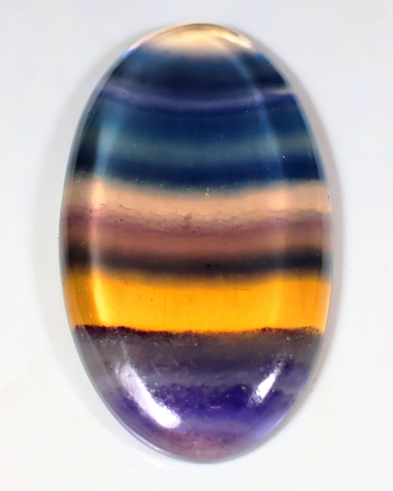 53 Crt 6X22X37 mm Natural Multi Purple Fluorite Oval Cabochon Gemstone KC-75