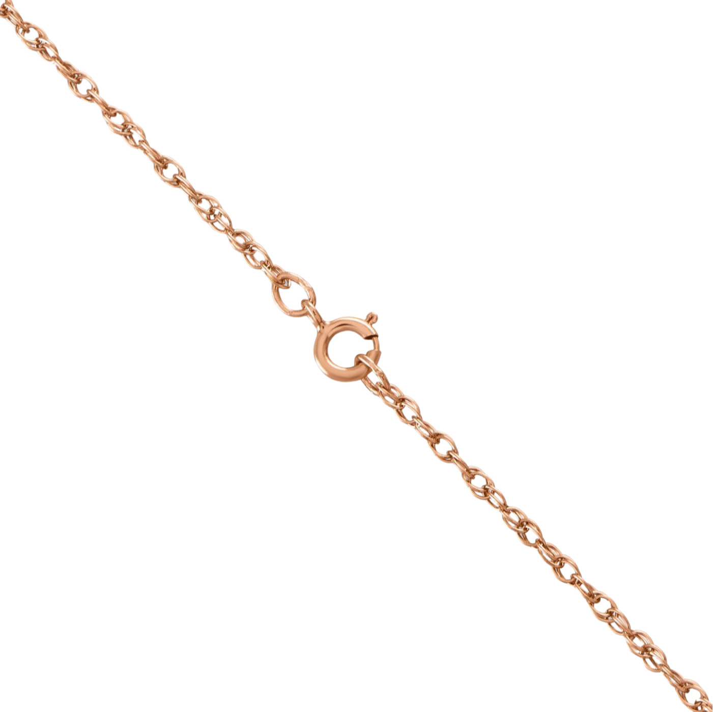 14K Solid Rose Gold 0.7mm Dainty Rope Chain Necklace Polished for Women