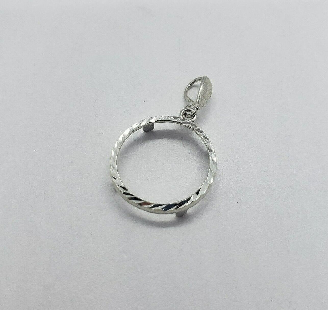 925 Sterling Silver Diamond Cut Bezel 22mm Coins Prong Back 5 Cent Nickel Coin