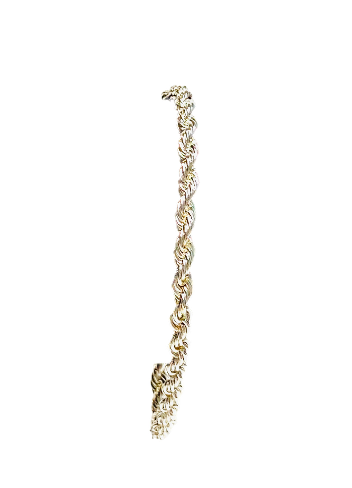 Twisted Rope Silver Tone Chain Bracelet 8” Costume Fashion 4mm Wide EUC Thick