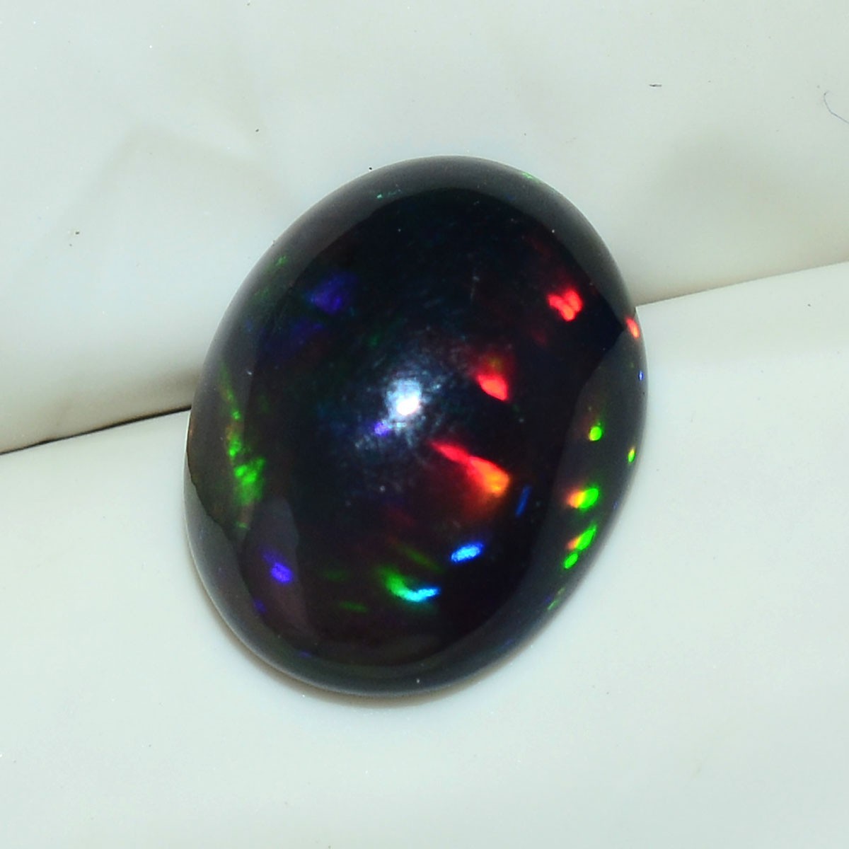 2.69 Cts Natural Ethiopian Black Opal Play of Colors Cabochon Loose Gemstone