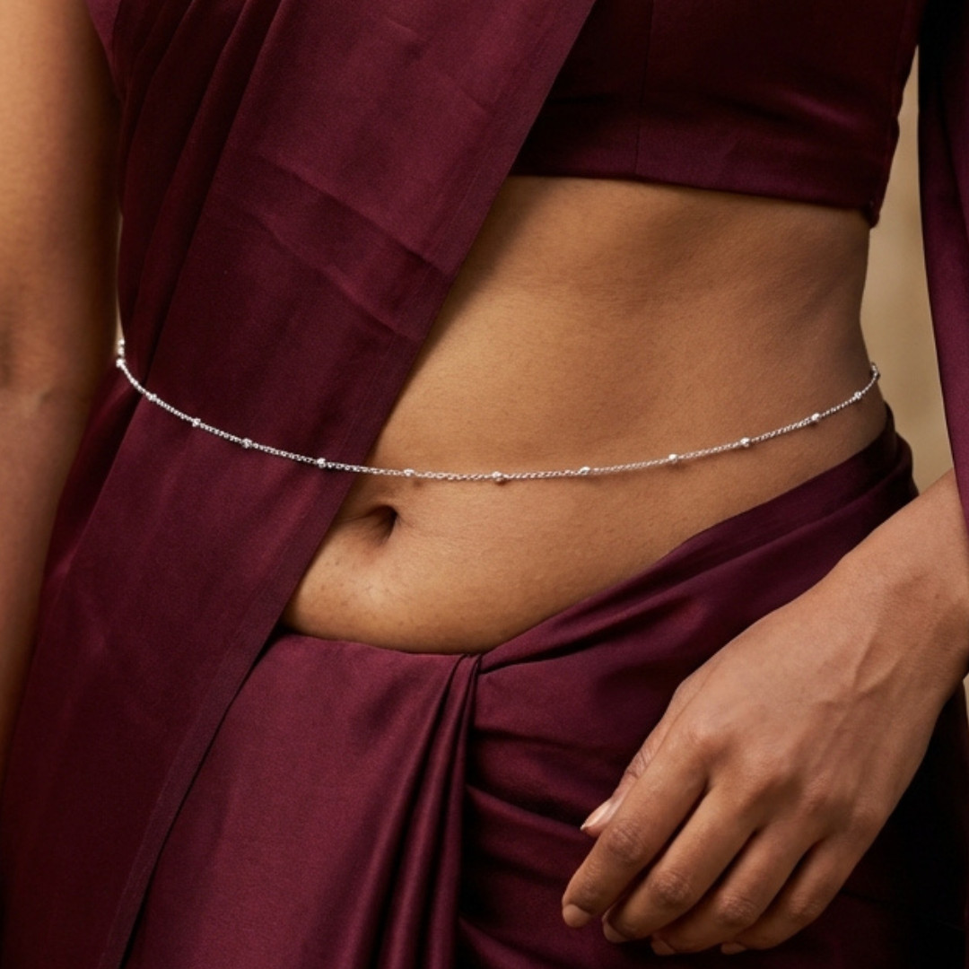 Pure 925 Sterling Silver Belly Chain Waist Jewelry Minimalist Body Chain Gift