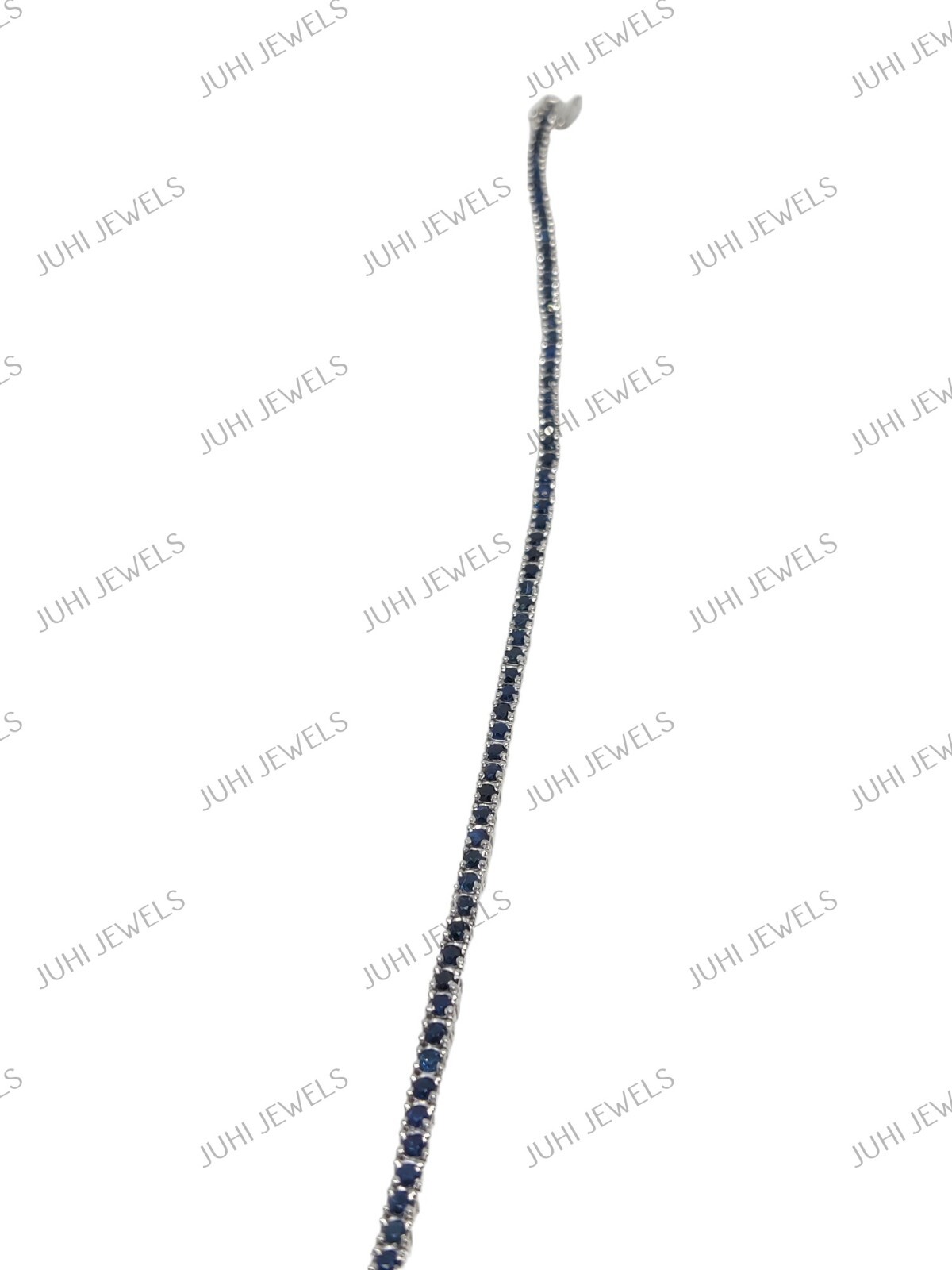 Tiny Sapphire Bracelet 925 Silver Blue Sapphire Tennis Bracelet Round Bracelet