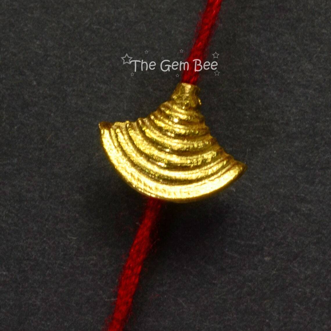 8mmx11.3mm 18k Yellow Gold Fancy Large Skirt Flat Cone Spacer Finding Focal