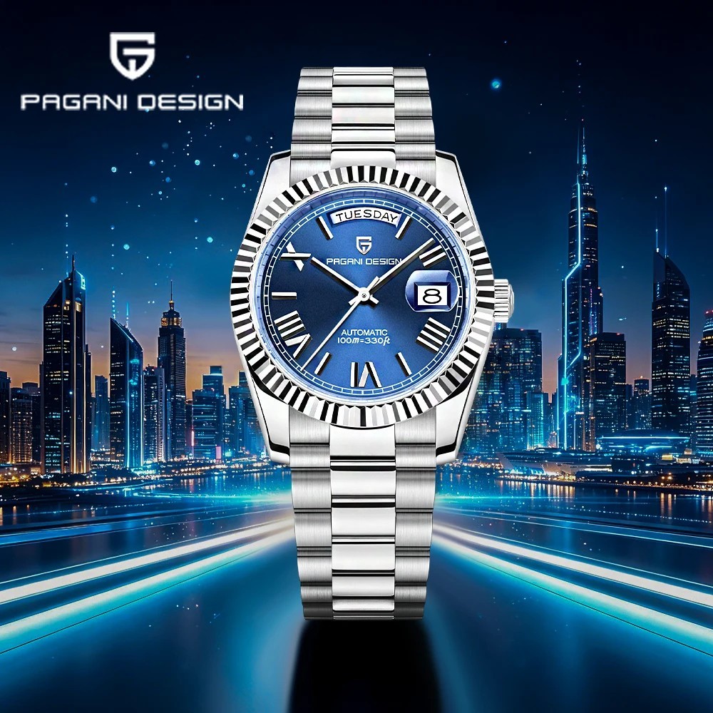 PAGANI DESIGN PD1752 Blue Dial Automatic Stainless Steel Luxury Men’s Watch
