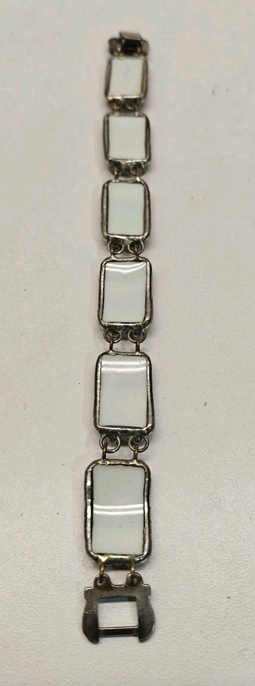 Custom Hand Soldered Artisan Broken China Chintz Bracelet 7.5 Inch