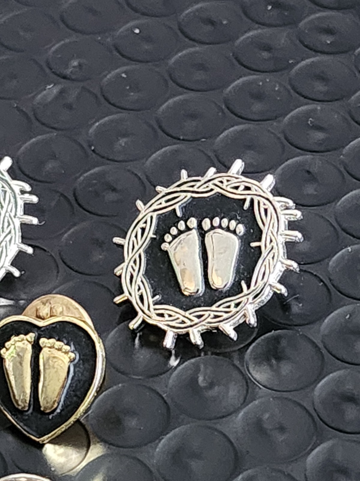 Vintage Precious Feet, Crown/Thorns Jewelry, Lapel Pin Lot Various