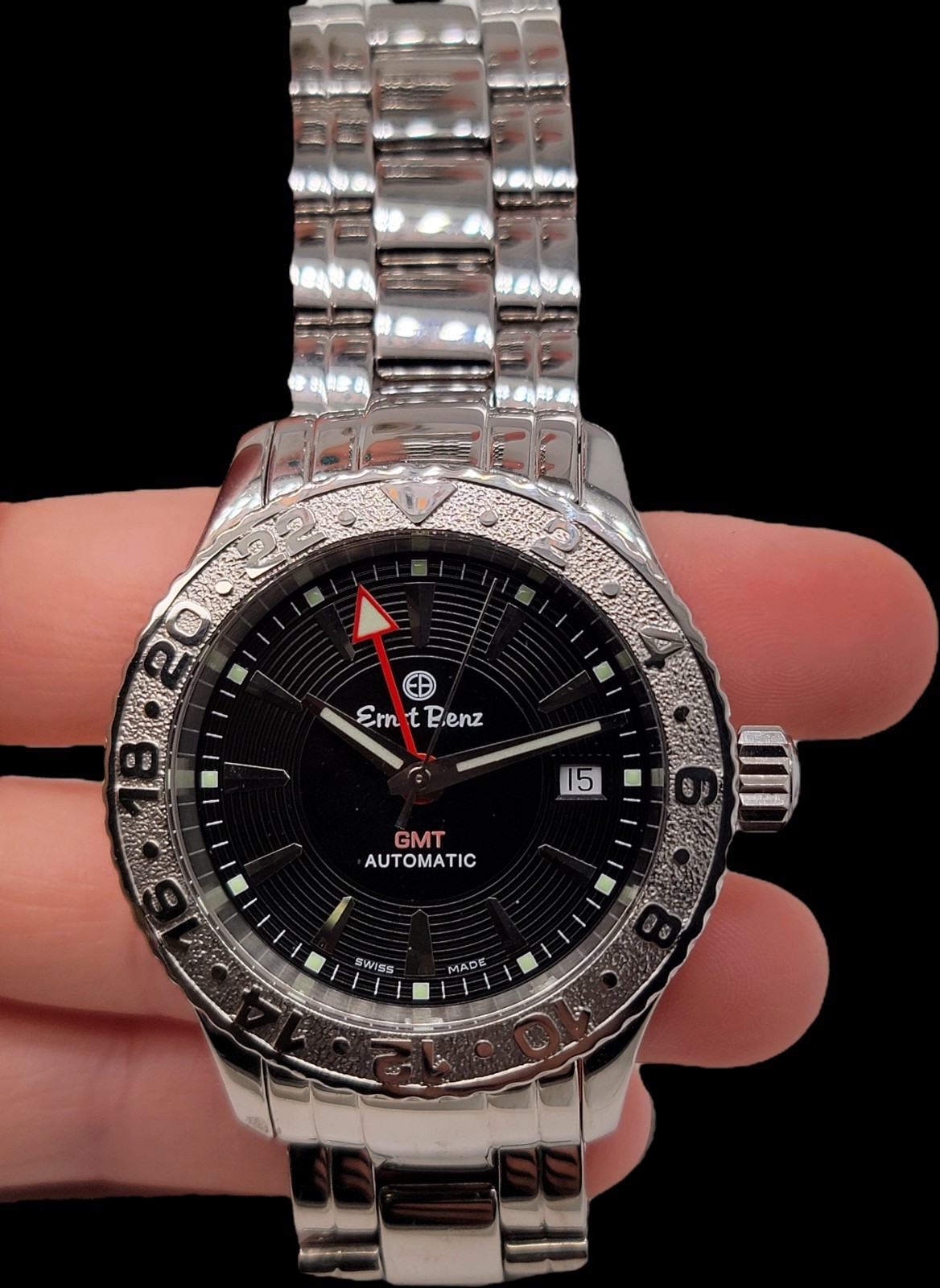 Ernst Benz 40mm Swiss Automatic GMT Stainless Steel Men’s Watch