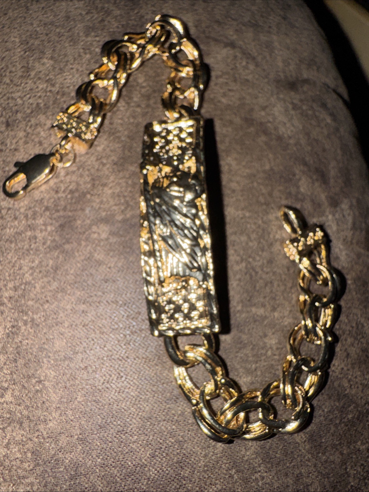 St Jude Bracelet -Esclava San Judas 18 Kt Gold Plated 7”