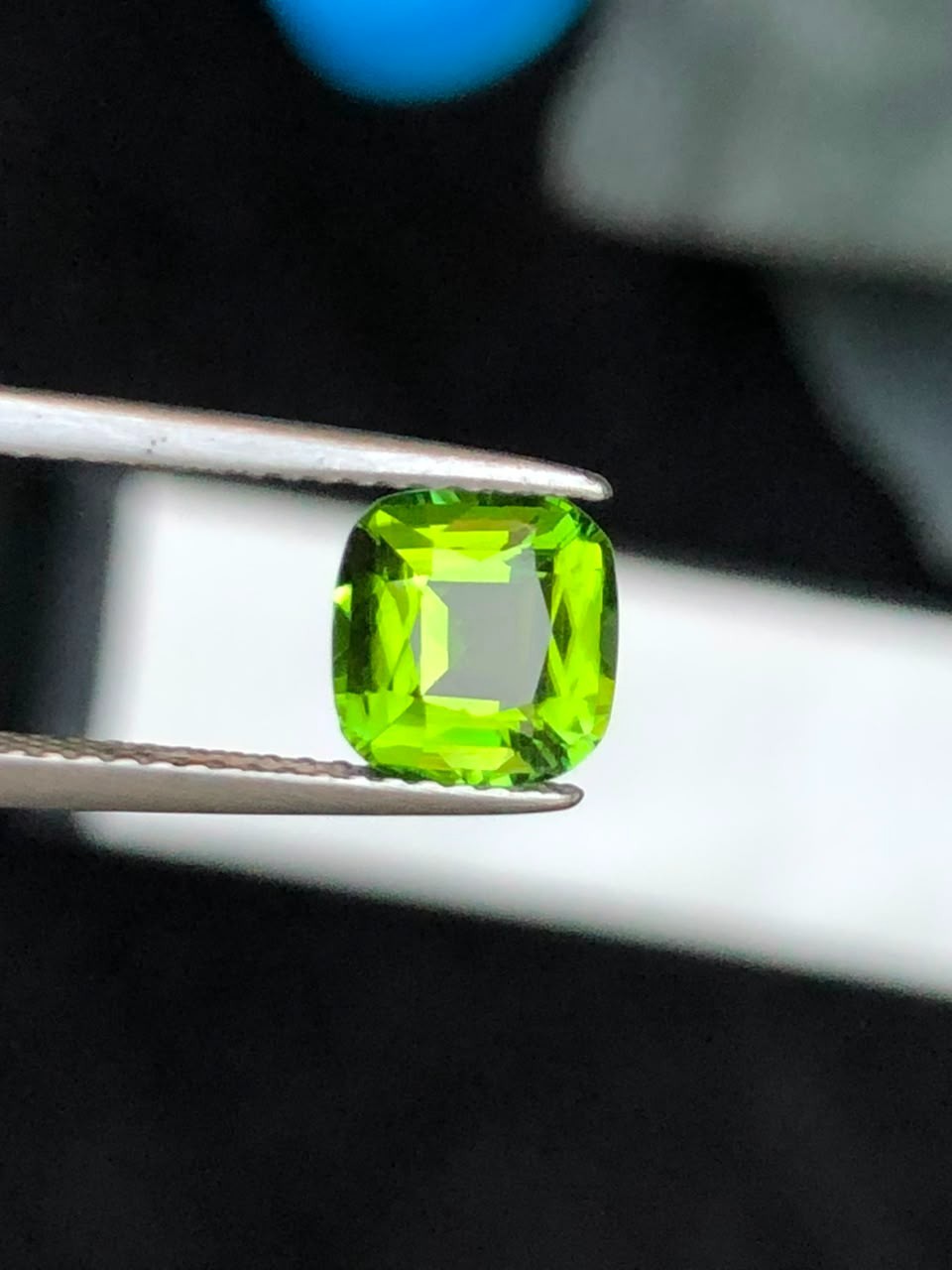 1.60ct Natural Loupe Clean Neon Lime Green Tourmaline Cushion Cut Loose Gemstone