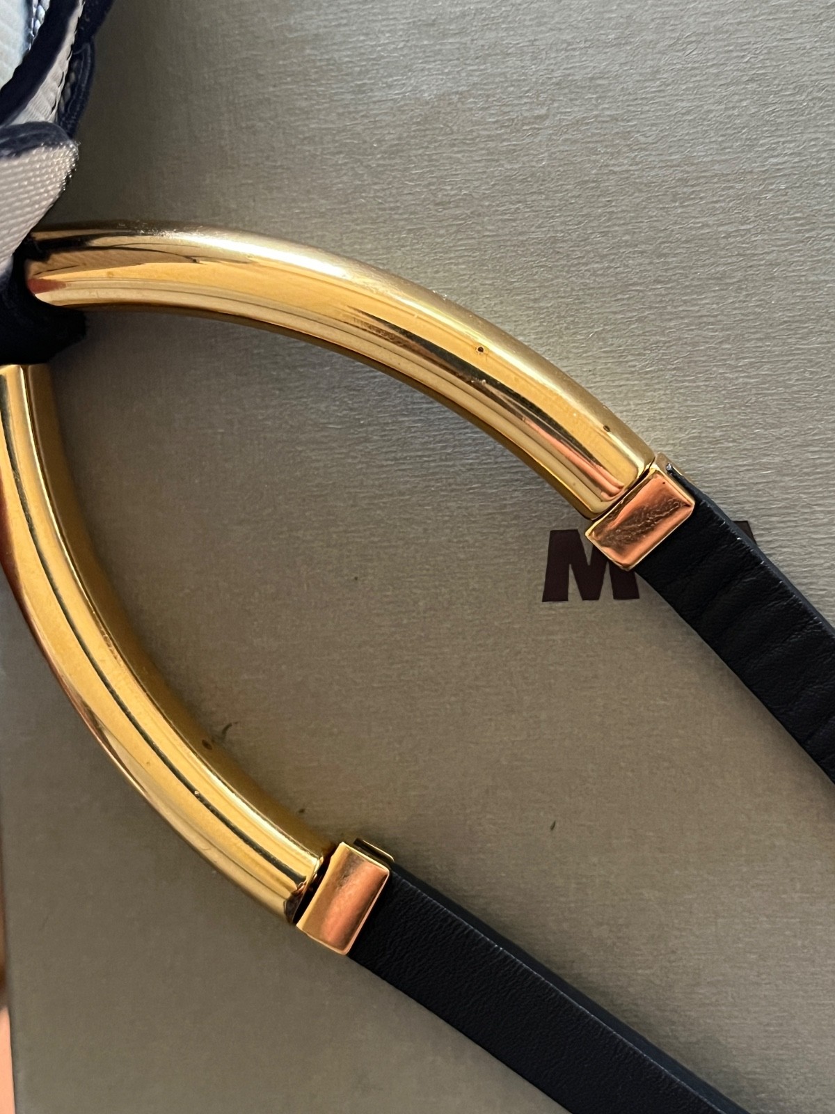 Marni Leather Flower Long Necklace with Adjustable Slider