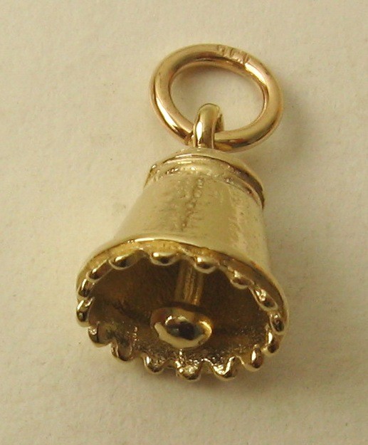 GENUINE SOLID 9ct 9K YELLOW Gold 3D CHRISTMAS BELL WEDDING GIFT Charm/Pendant