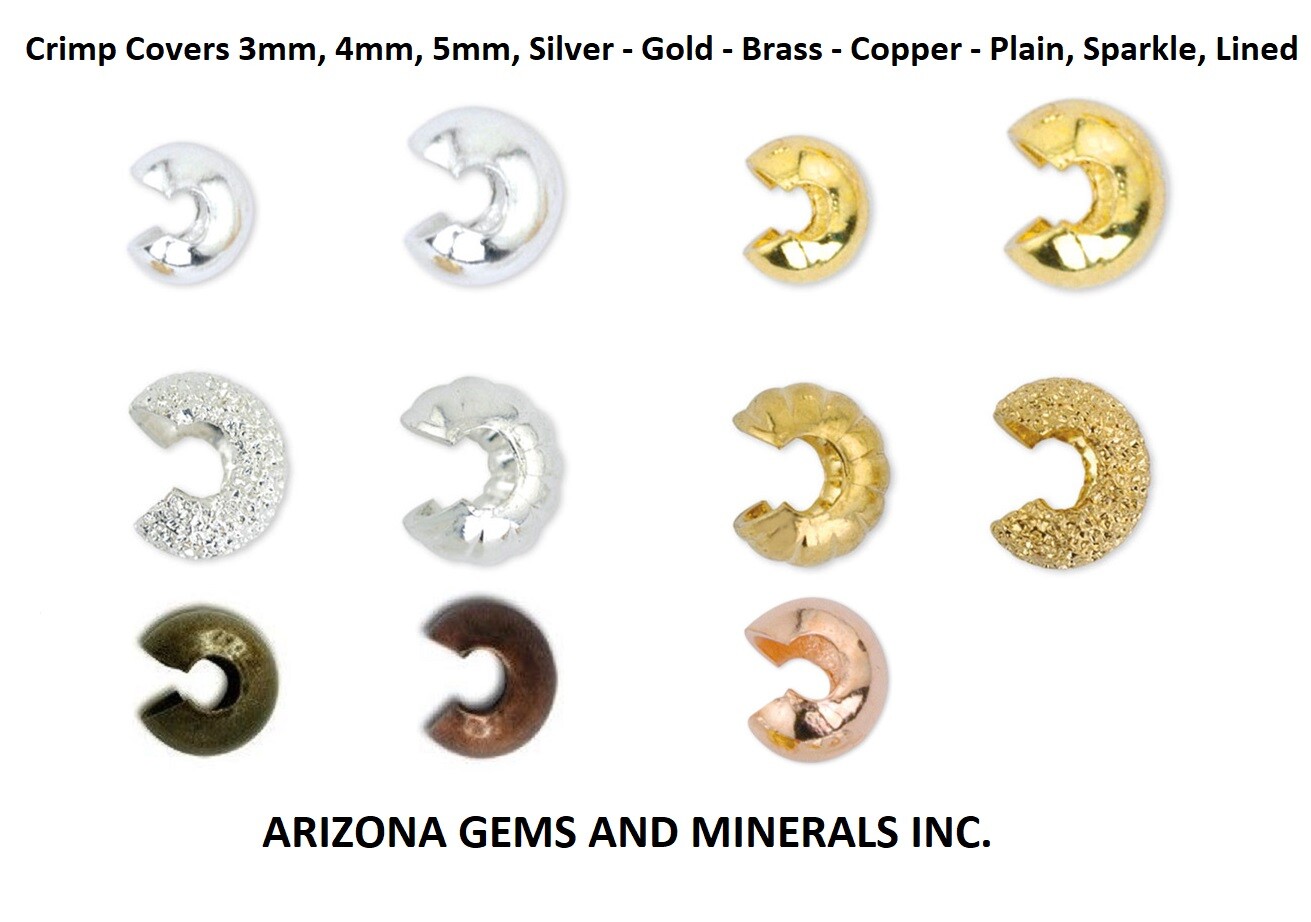 Crimp Covers Beadalon 3, 4, and 5mm. Silver, Gold,Brass,Copper Color 48/100 PCS.