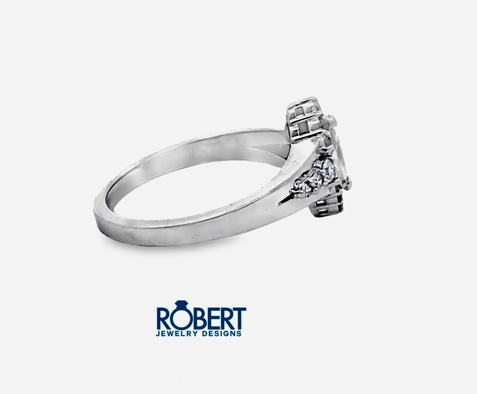 0.44 Ct Natural Diamond Engagement Ring in 14k WhiteGold