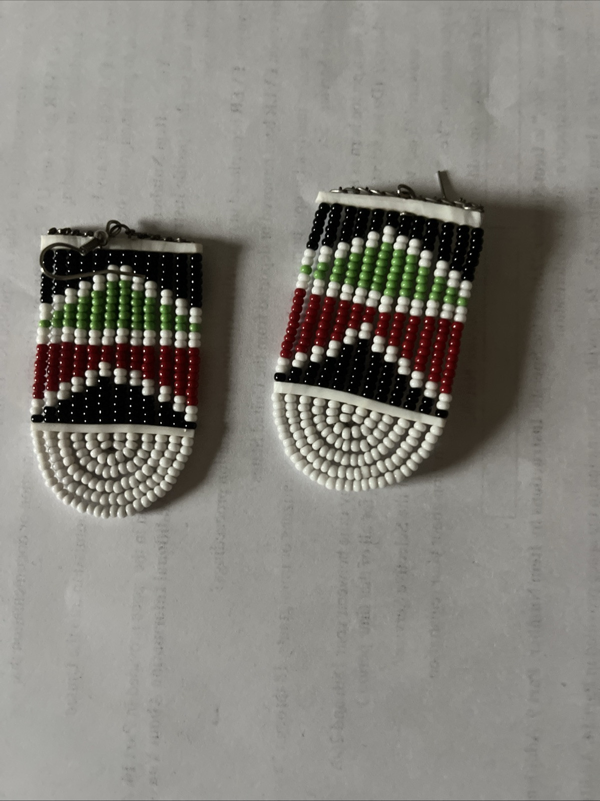 Maasai Kenya Handmade Beaded Pierced Earrings Lightweight