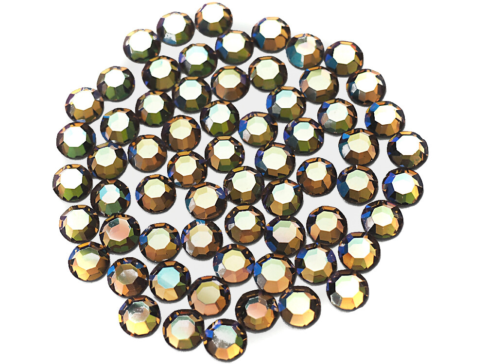 Light Colorado Topaz AB Preciosa Czech 8-faceted ChatonRose Flatback Rhinestones