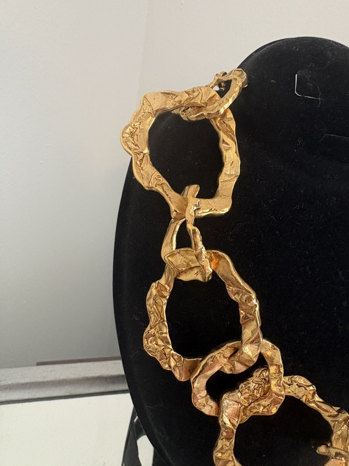 Oscar De La Renta Gold-tone Stone Jagged oversized loop Necklace