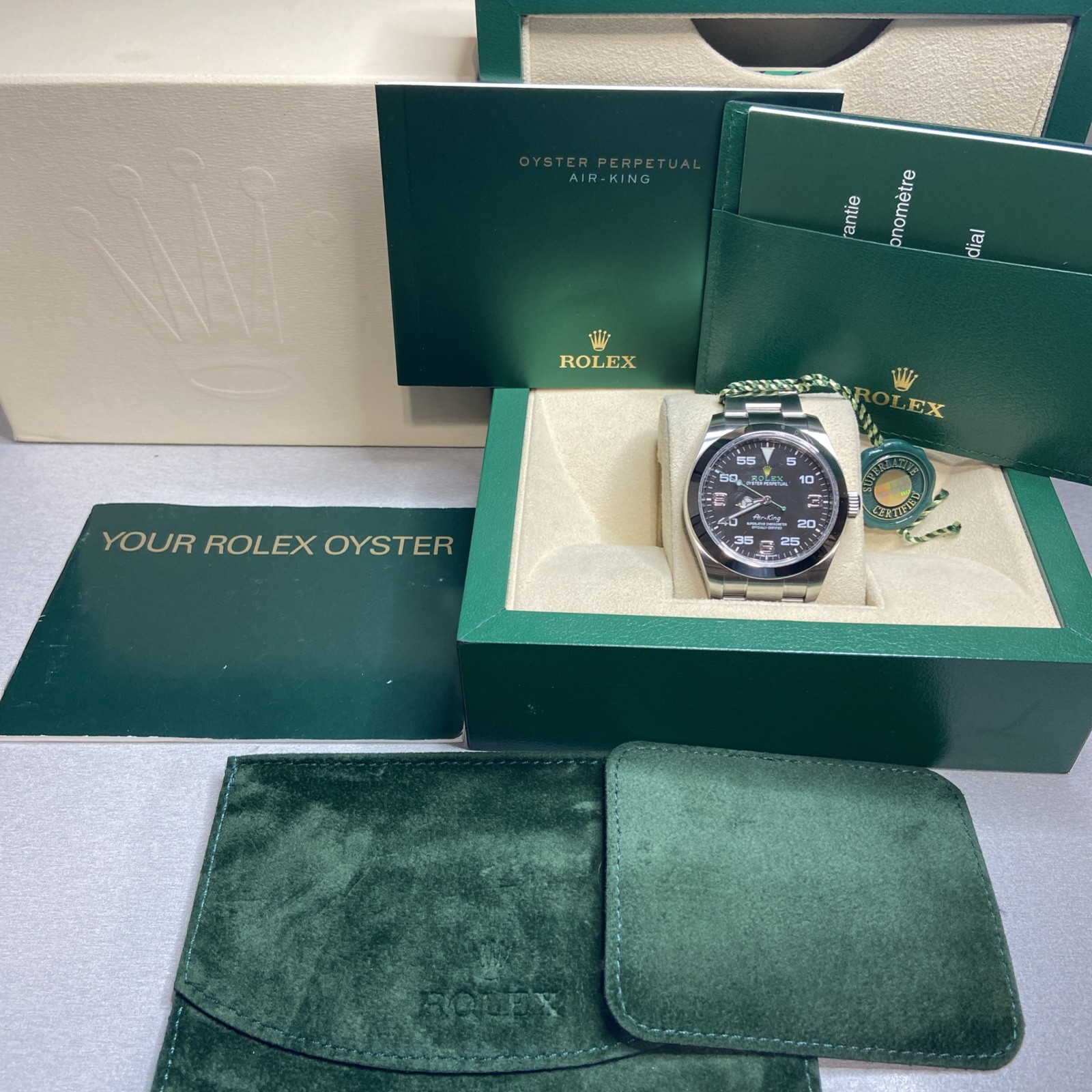 ROLEX ♛ Air-King 40 mm 116900 Box, Manual & Travel Pouch -Must See- ~Minty