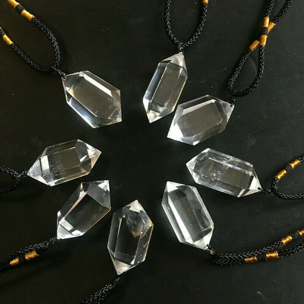 Natural Clear Crystal Quartz Point Healing Pendant Reiki Chakra Necklace Hot NEW