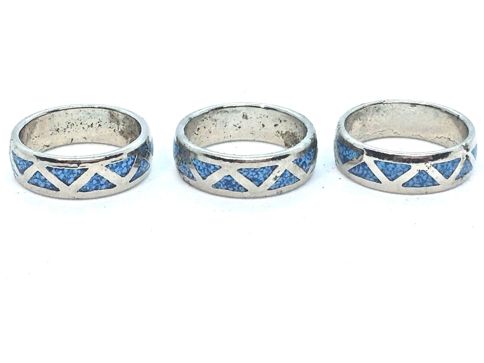 Mexico Native American Style Coral Turquoise Inlay Band Ring Size 6 7 8 8.5