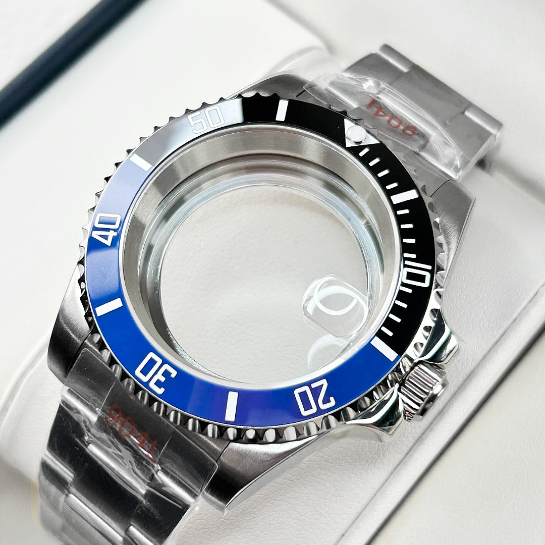 Batman Blue Bezel 40mm Brushed 20ATM Watch Case Fit Nh35 Nh34 Nh36 Movement
