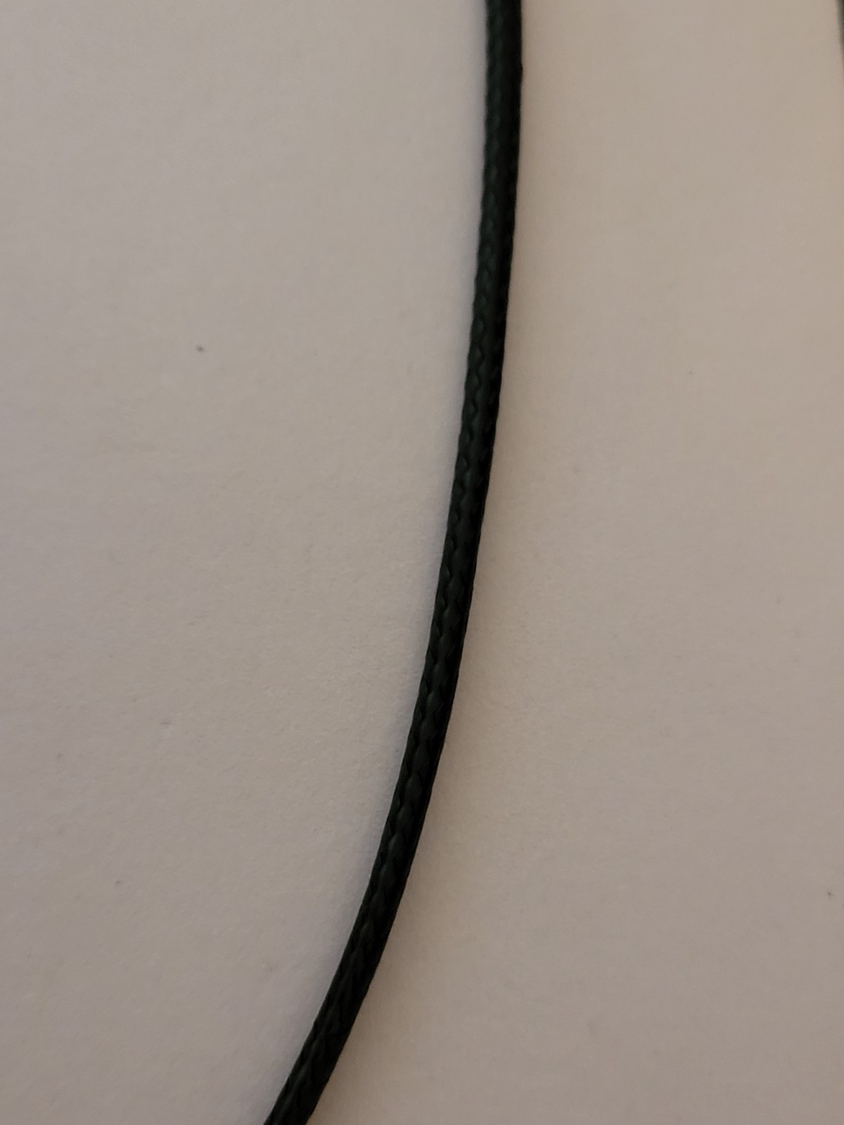 New Large Round Wooden And Metal Spiral Pendant On A Black Cord Type Chain