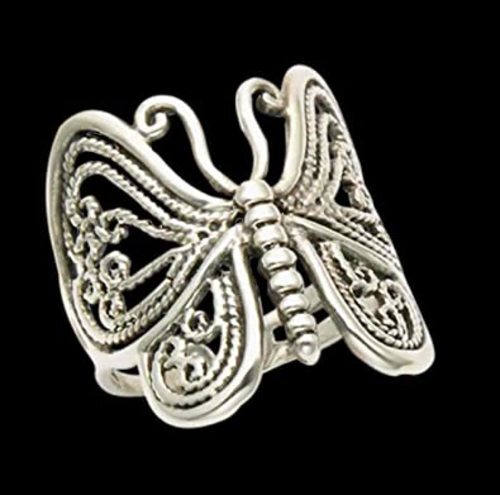 Wildthings Sterling Silver Filigree Butterfly Ring Sizes 6-7-8-9