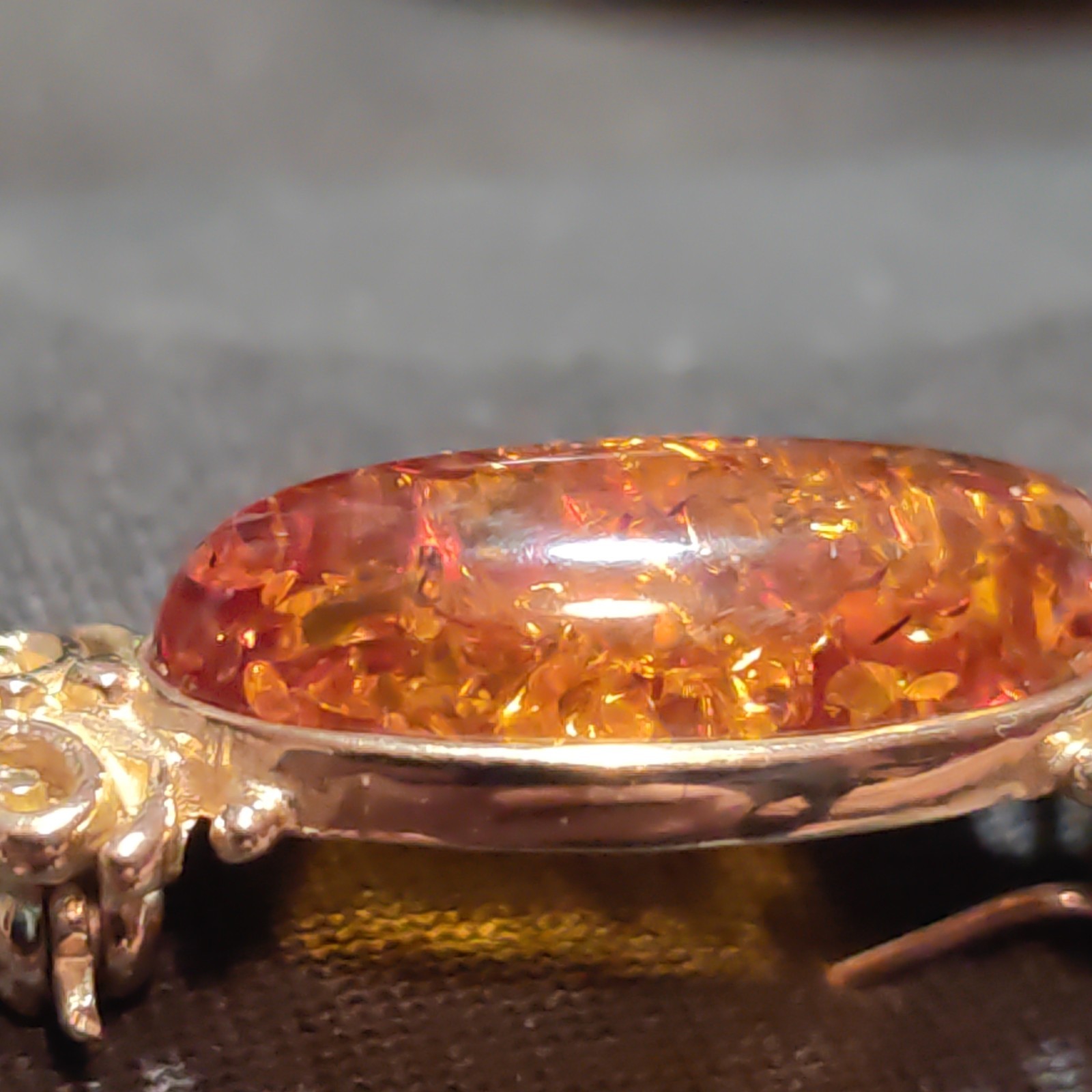 9ct 375 Gold Amber Dress Brooch 4.75g