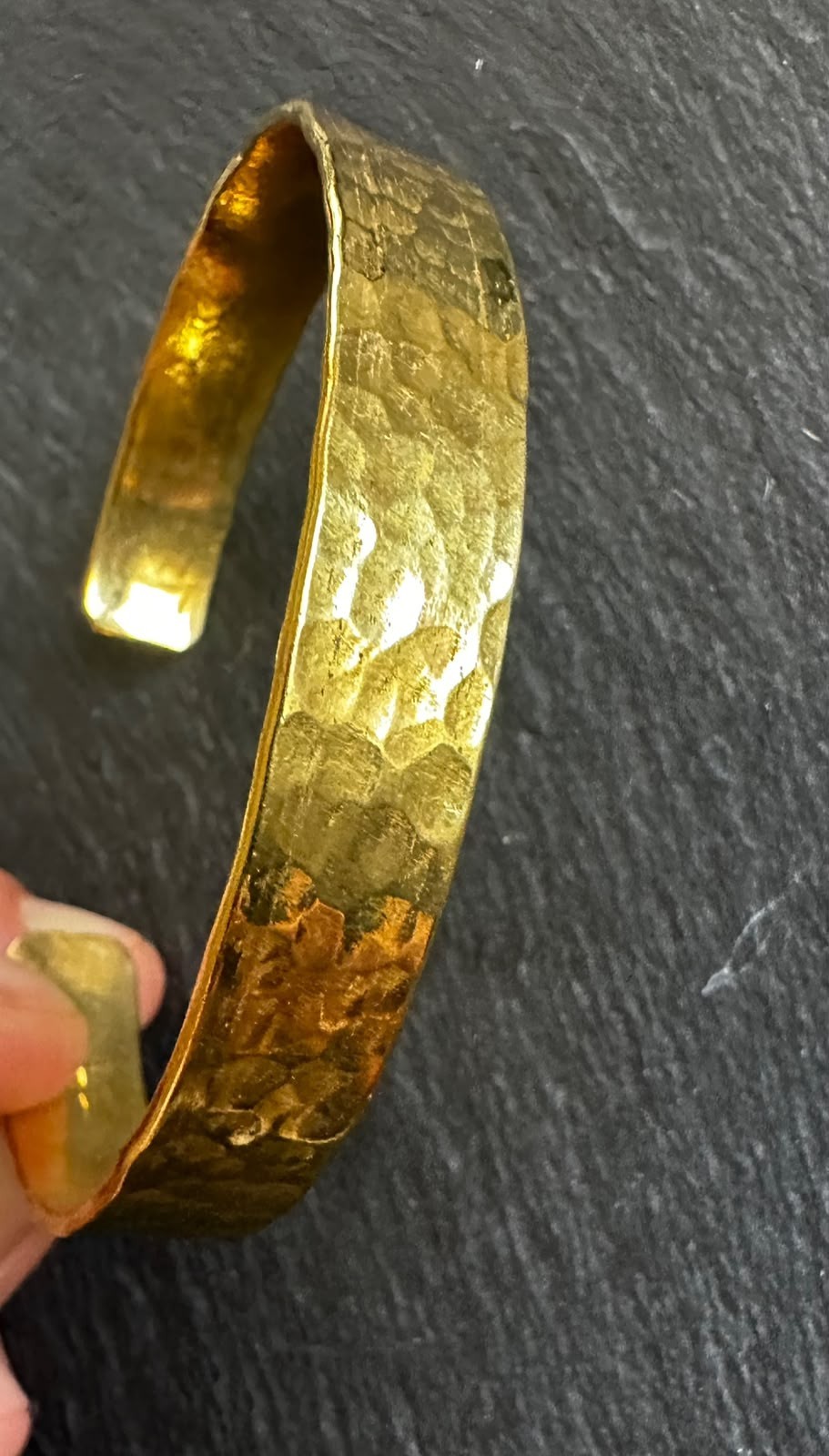 Handmade Spanish Copper Cuff Bracelet Hammered Adjustable Open Bangle Artisan