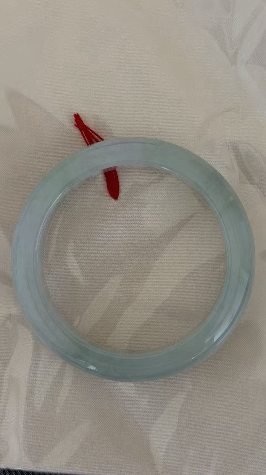 587: Official Certificate Grade A Pretty Natural Jadeite Bangle 56cm