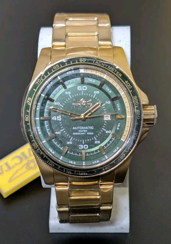 Invicta Speedway 50mm Automatic Men’s Watch (Model 48079) – Gold & Green