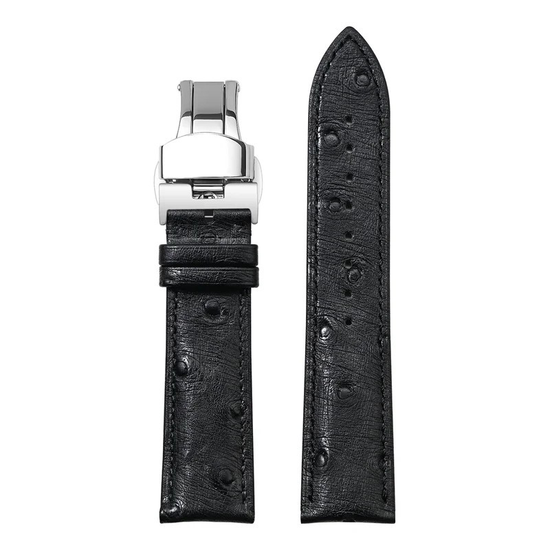 Genuine Cowhide Leather Strap Butterfly Buckle 18-22mm for Tissot 1853 Men Women