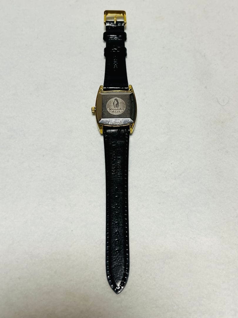 NIVADA Date Automatic 21-Jewel Gold Tone 30mm Black SEIKO Strap Watch 12H Power