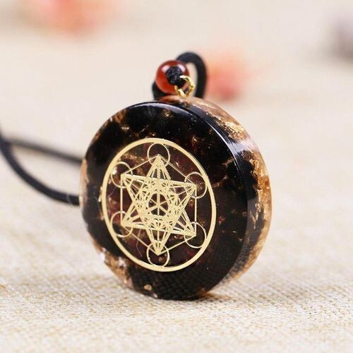 Black Tourmaline Orgone Necklace Crystal Healing Spiritual Protection Pendant