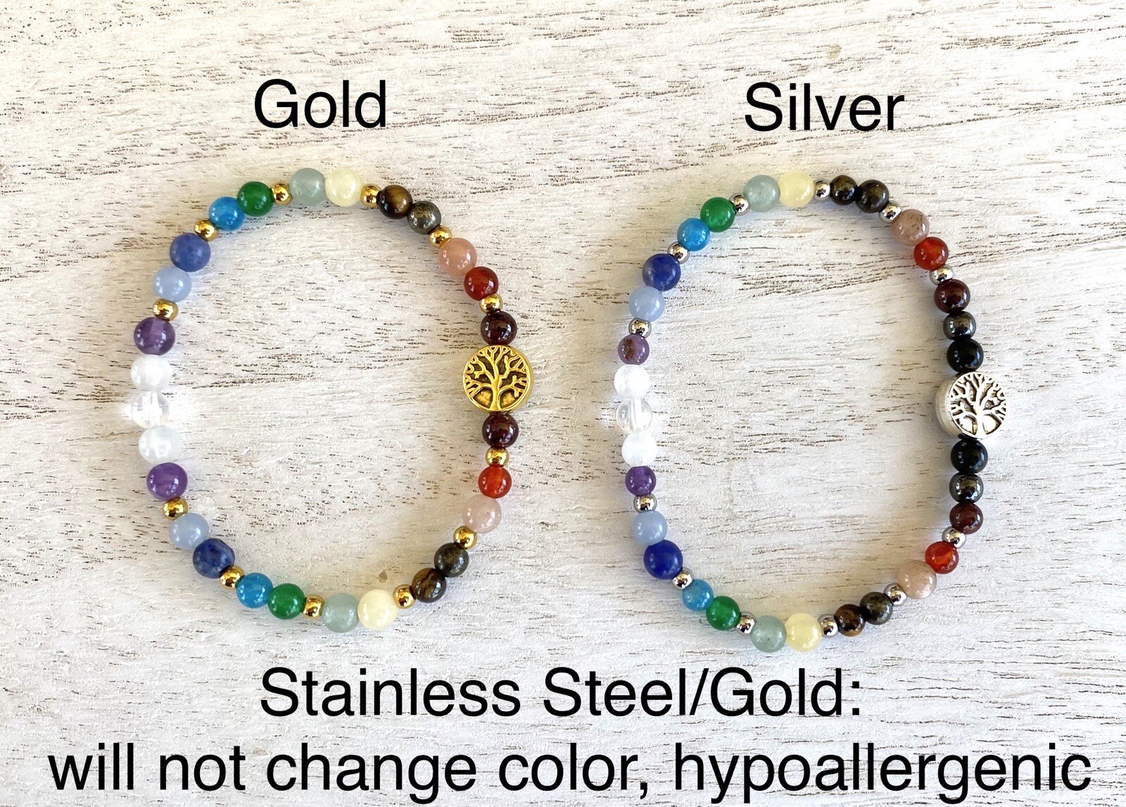 Rainbow 7 Chakra Stretch Bracelet – Hormonal, Energy, Spiritual Balance USA