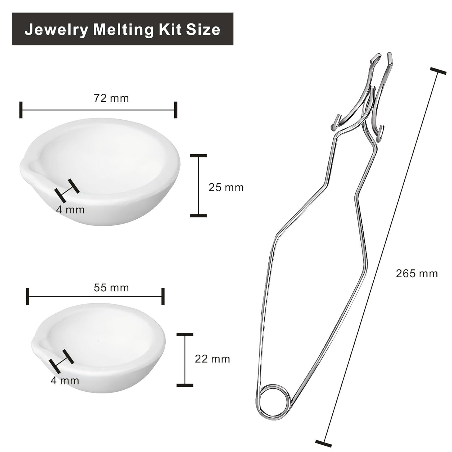 Ceramic Crucible Kit Ceramic Quartz Crucibles Bowl 8 Pieces