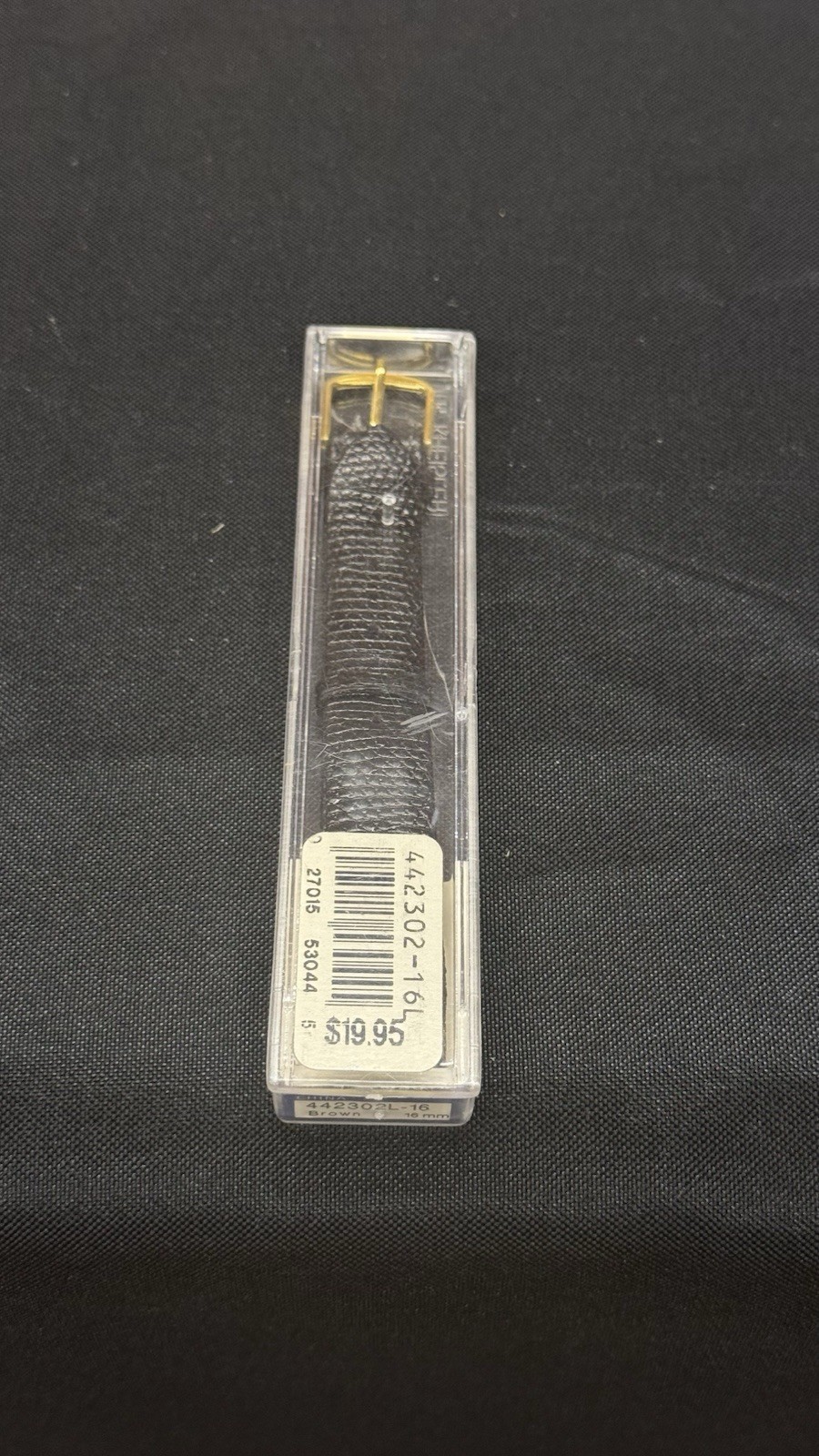Kreisler Brown Leather Croco Grain Watch Band Two-Piece Strap 16mm