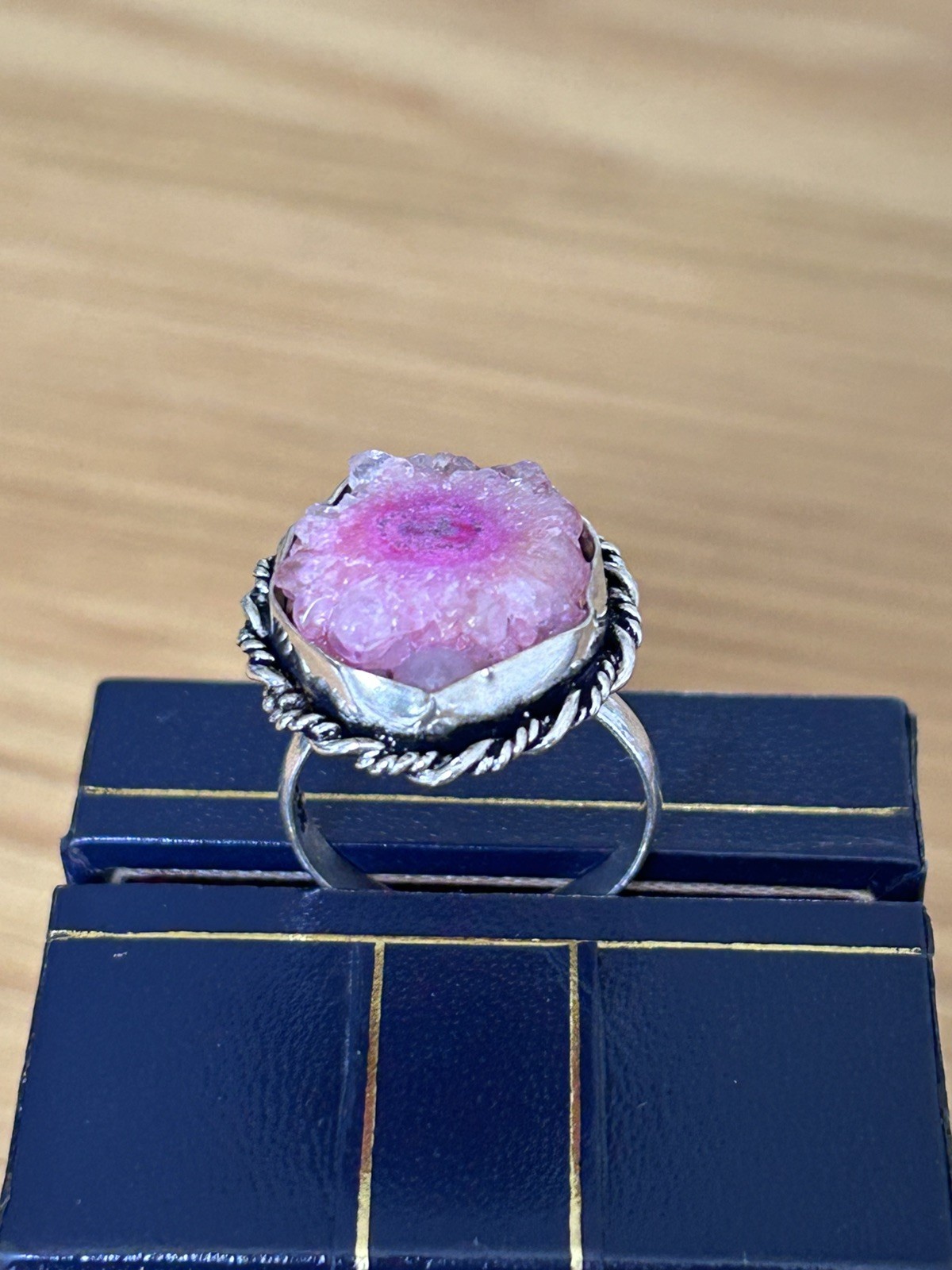 925 Silver‑plated cocktail ring size P 1/2