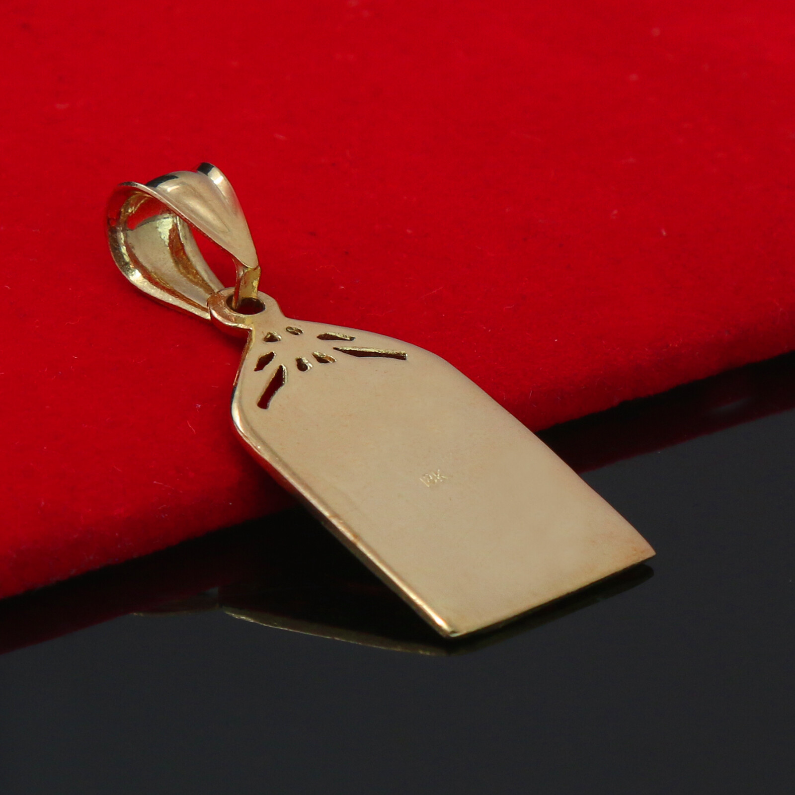 Virgin Mary Temple 14k Gold Plated Brass Pendant 24″ Figaro Choker Chain